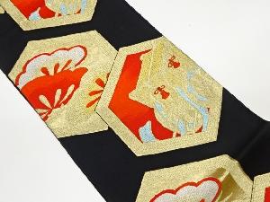 重ね亀甲に松・御所車模様織出し袋帯